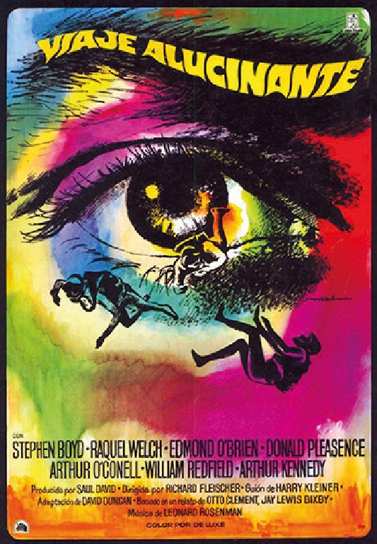 Cartel de «Viaje alucinante», de Richard Fleischer, en el Cinefórum Chaplin de Cuenca
