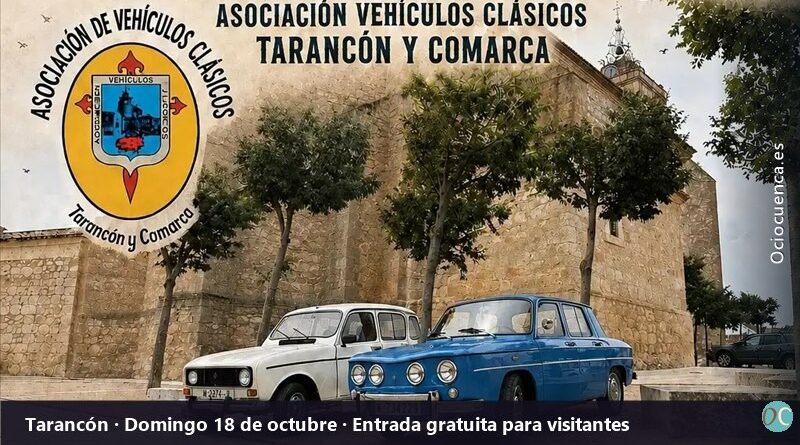 Concentración de vehículos clásicos en Tarancón por el 18.º aniversario de la asociación, el 18 de octubre de 2026