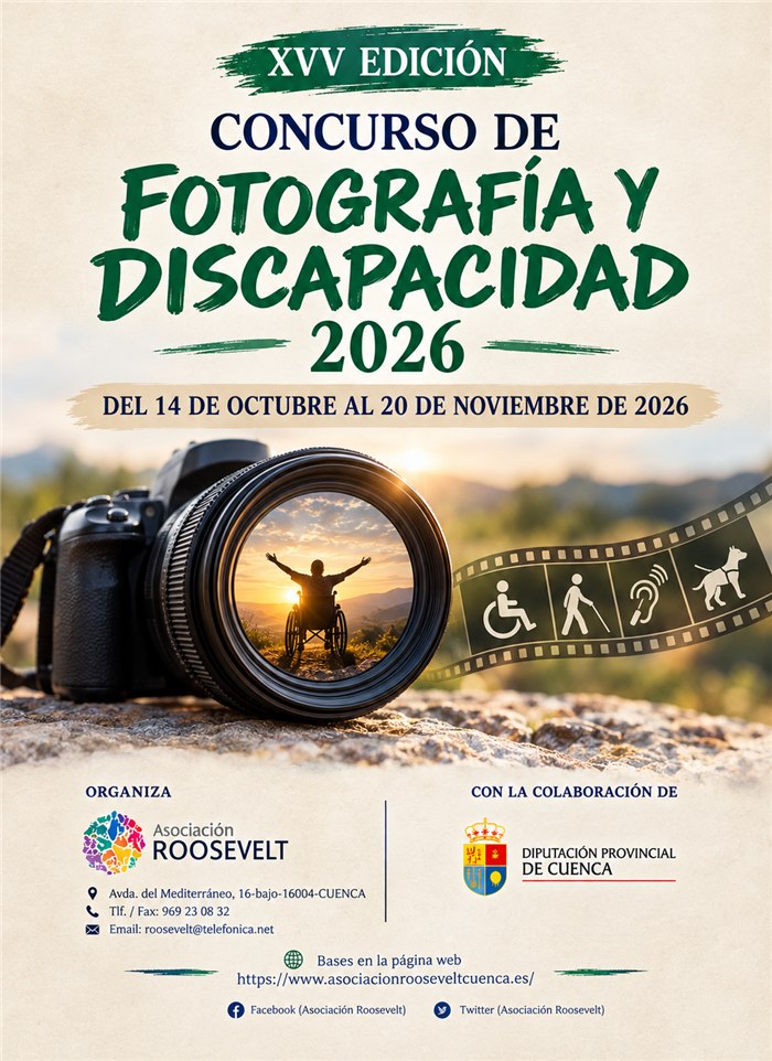 Cartel del Concurso de Fotografía y Discapacidad 2026 de la Asociación Roosevelt