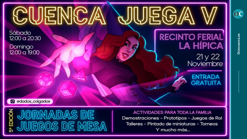 Cuenca Juega V, jornadas de juegos de mesa el 21 y 22 de noviembre en el Recinto Ferial La Hípica de Cuenca, con entrada gratuita