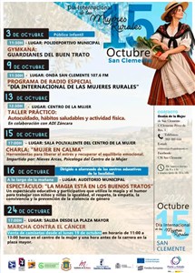 Cartel de la programación del Día Internacional de las Mujeres Rurales en San Clemente, octubre de 2026