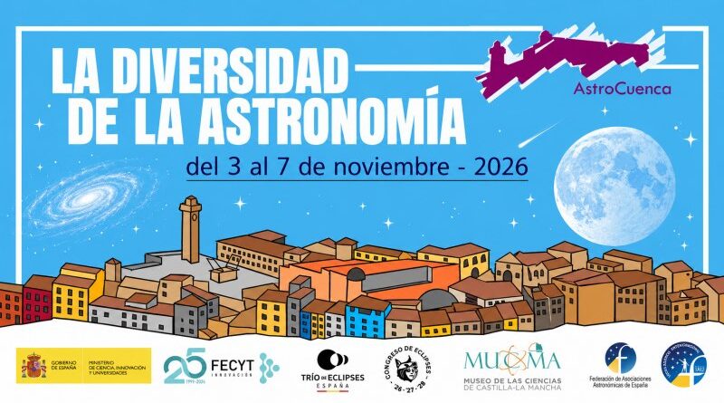 Cartel del XVI Ciclo de conferencias «La diversidad de la astronomía», del 3 al 7 de noviembre en el Museo de las Ciencias de Cuenca