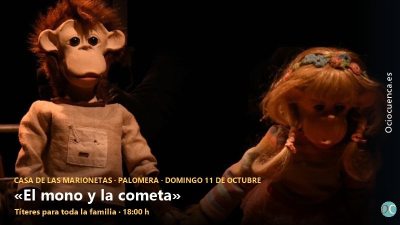 «El mono y la cometa», de Títeres Cacaramusa, el 11 de octubre en la Casa de las Marionetas de Palomera