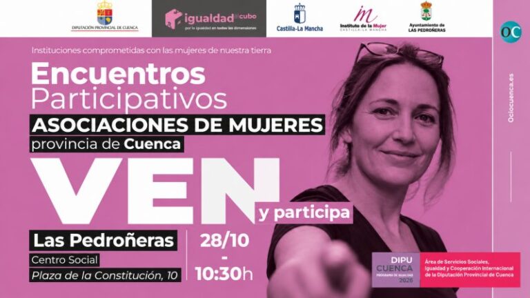 Las Pedroñeras acoge el 28 de octubre un Encuentro Participativo de Asociaciones de Mujeres de la Diputación