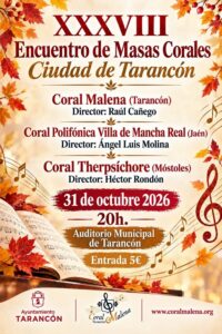 Cartel del XXXVIII Encuentro de Masas Corales Ciudad de Tarancón