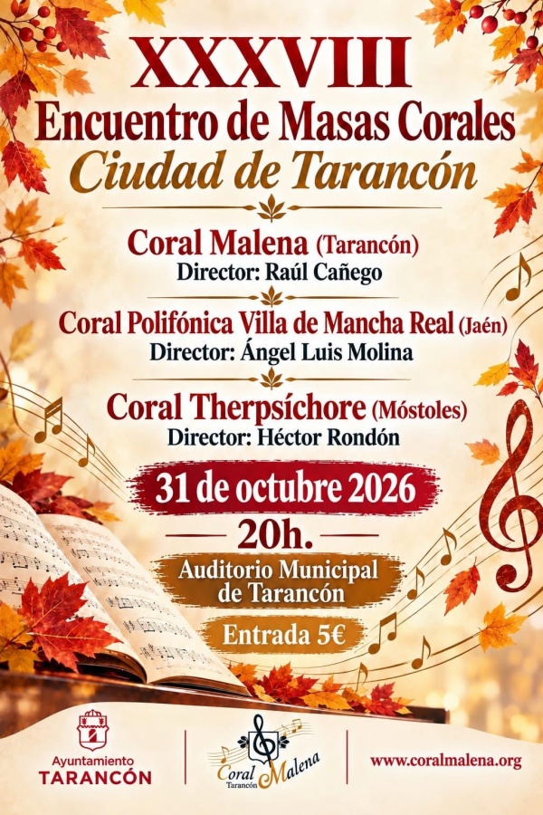 Cartel del XXXVIII Encuentro de Masas Corales Ciudad de Tarancón