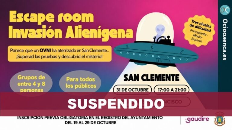 Suspendido el escape room «Invasión Alienígena» de San Clemente por el luto oficial