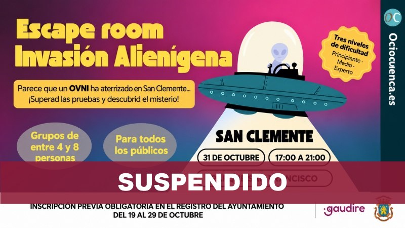 Suspendido el escape room «Invasión Alienígena» de San Clemente por el luto oficial
