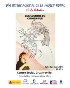 Cartel del cuentacuentos «Los cuentos de Carmen-Puri» en Motilla del Palancar