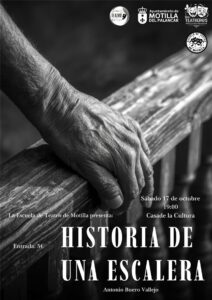 Cartel de «Historia de una escalera» en el Festival de Teatro de Motilla del Palancar