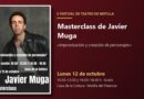 Cartel de la masterclass de Javier Muga en el Festival de Teatro de Motilla del Palancar