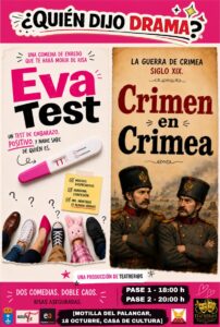 Cartel de «¿Quién dijo drama?», de Teatrer@s Teatro, en el Festival de Teatro de Motilla del Palancar