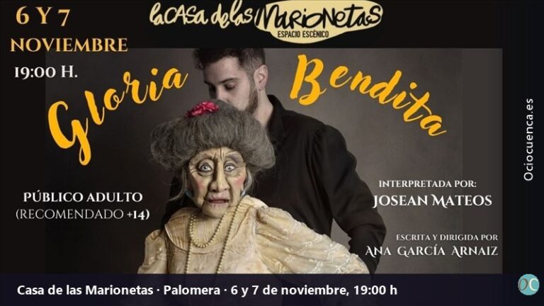 «Gloria Bendita», teatro de títeres para adultos con Josean Mateos, llega a la Casa de las Marionetas de Palomera