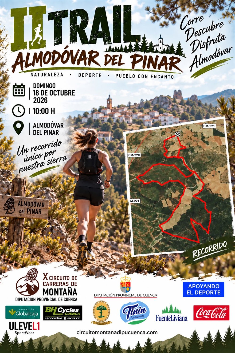 Cartel del II Trail Almodóvar del Pinar, domingo 18 de octubre de 2026