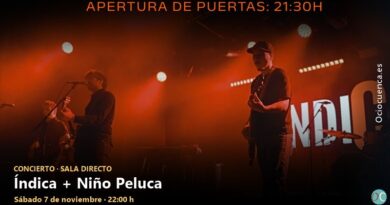 Índica y Niño Peluca actúan en la Sala Directo de Cuenca el 7 de noviembre de 2026