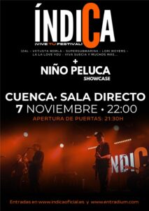 Cartel del concierto de Índica y Niño Peluca en la Sala Directo de Cuenca