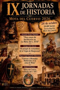 Cartel de las IX Jornadas de Historia de Mota del Cuervo 2026, 24 de octubre a las 19:00 h en la Tercia Real