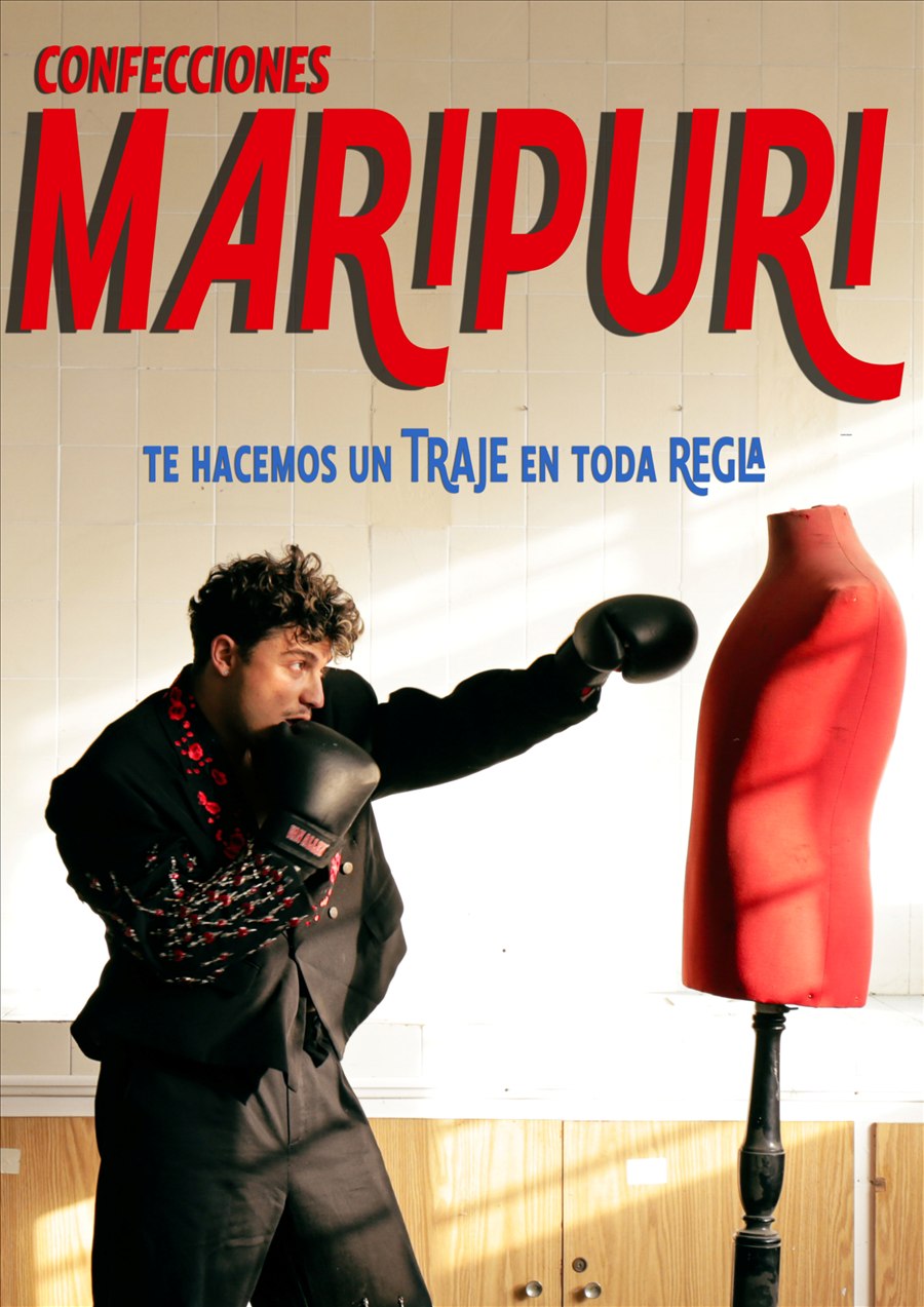 Cartel de Confecciones Maripuri, el universo visual del single «Haciendo un traje», de Jorge Gardo