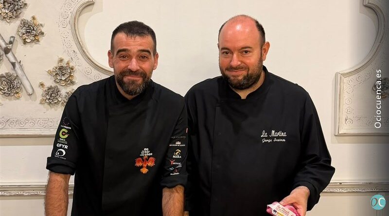 Los chefs José Francisco Atienza y Jorge Susinos en la Jornada Gastronómica del Ajo Morado de Las Pedroñeras en Tarancón