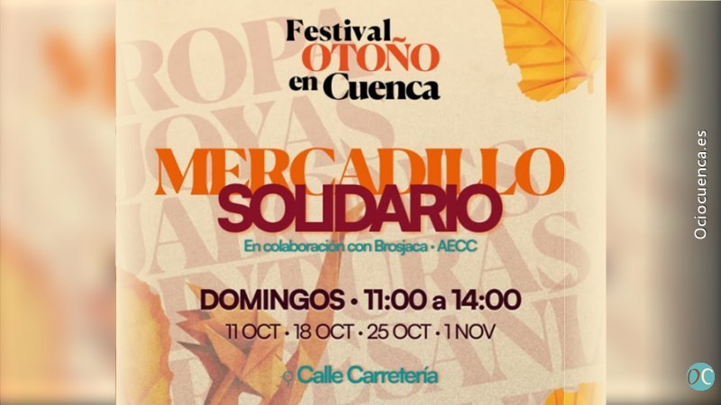Mercadillo Solidario del Festival Otoño en Cuenca: domingos de 11:00 a 14:00 h en la calle Carretería