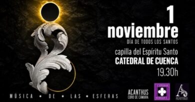 «Música de las Esferas», de Acanthus Coro de Cámara, el 1 de noviembre, Día de Todos los Santos, a las 19:30 en la Capilla del Espíritu Santo de la Catedral de Cuenca