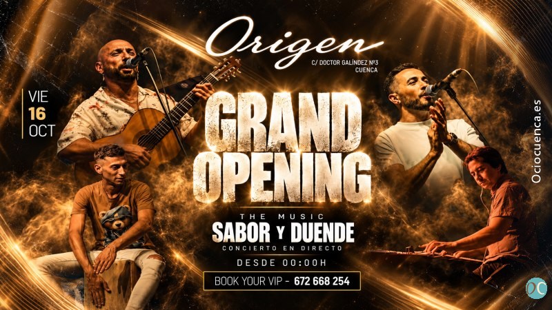 Inauguración de Origen en Cuenca con concierto de Sabor y Duende, viernes 16 de octubre