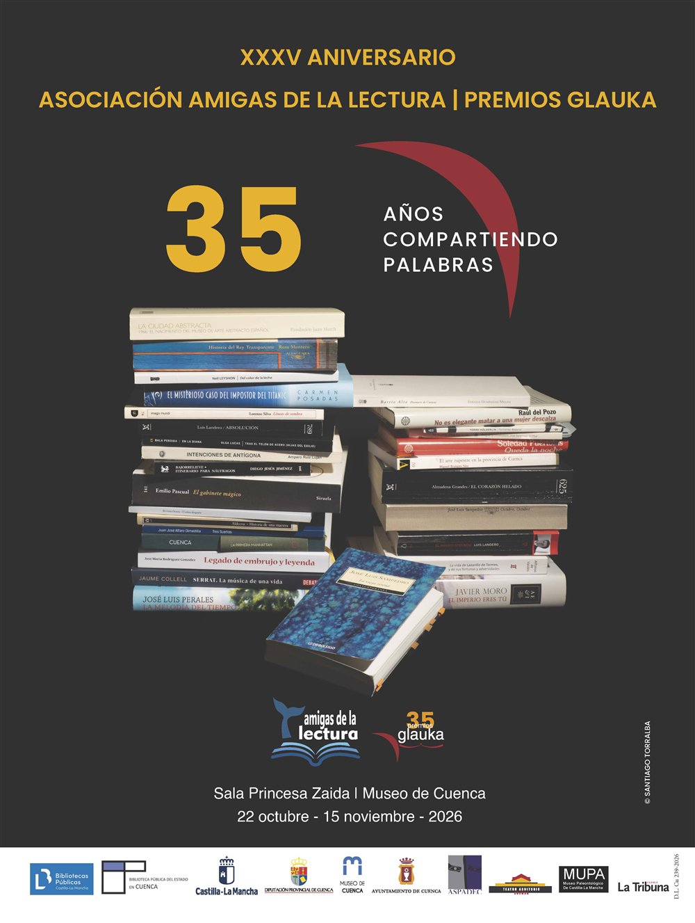 Cartel de la exposición «XXXV Aniversario Premios Glauka. 35 años compartiendo palabras»