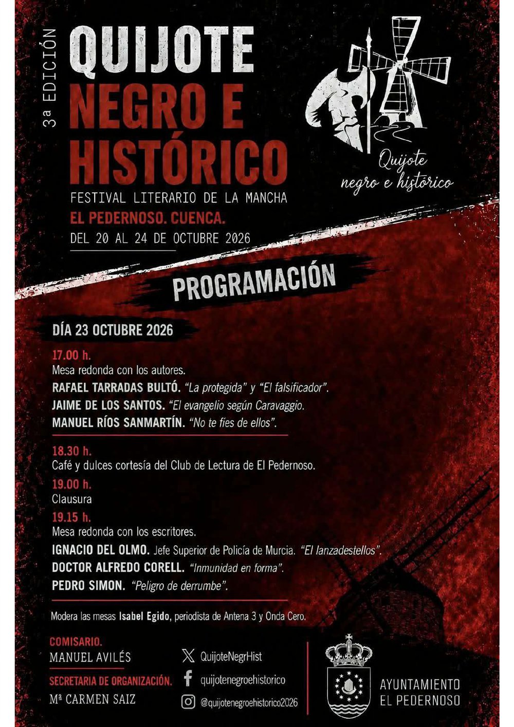 Programa del viernes 23 de octubre del festival Quijote Negro e Histórico