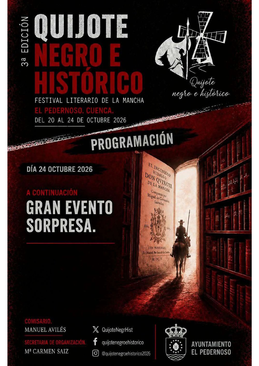 Programa del sábado 24 de octubre del festival Quijote Negro e Histórico: gran evento sorpresa