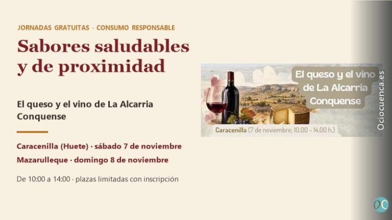 «Sabores saludables y de proximidad»: jornadas gratuitas sobre el queso y el vino de La Alcarria Conquense en Caracenilla y Mazarulleque