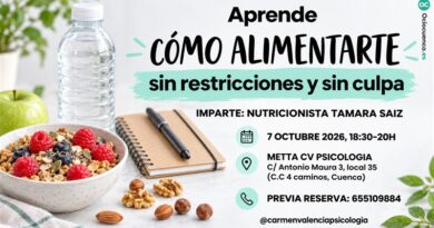 Taller «Cómo alimentarte sin restricciones y sin culpa» con la nutricionista Tamara Saiz en Cuenca
