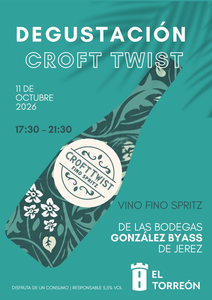 Cartel de la degustación Croft Twist en El Torreón de Cuenca el 11 de octubre de 2026