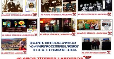 Encuentro Titerero de UNIMA Castilla-La Mancha por los 40 años de Títeres Larderos en Cuenca, del 30 de octubre al 1 de noviembre de 2026