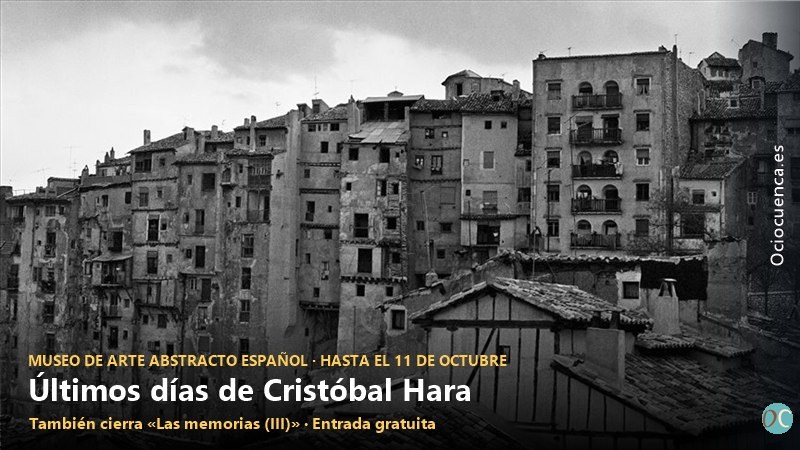 Fotografía de Cristóbal Hara de las casas del casco antiguo de Cuenca, de la exposición «Cristóbal Hara: principiante»