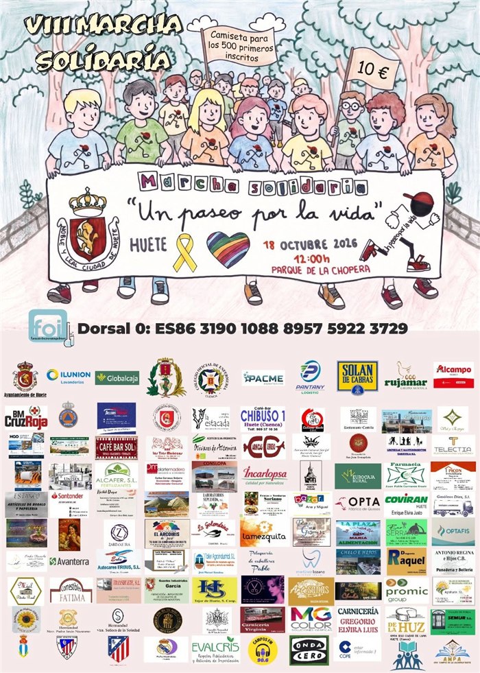 Cartel de la VIII Marcha Solidaria «Un paseo por la vida» de Huete