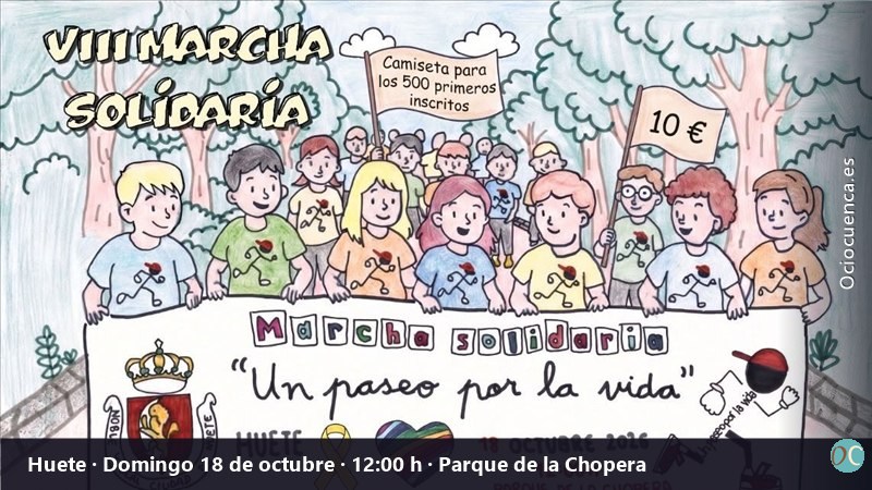VIII Marcha Solidaria «Un paseo por la vida» en Huete, el 18 de octubre de 2026